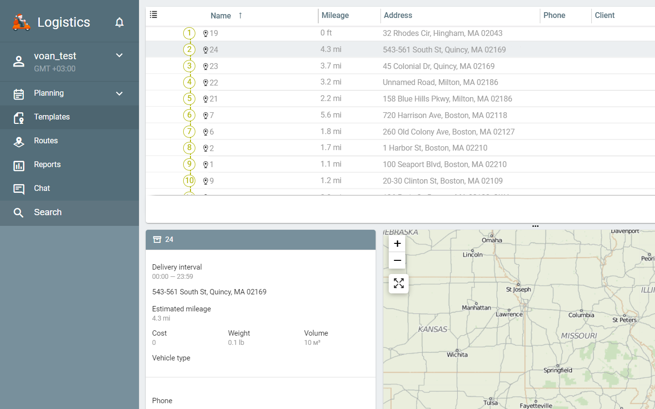 <br />
Delivery route planning - logistics