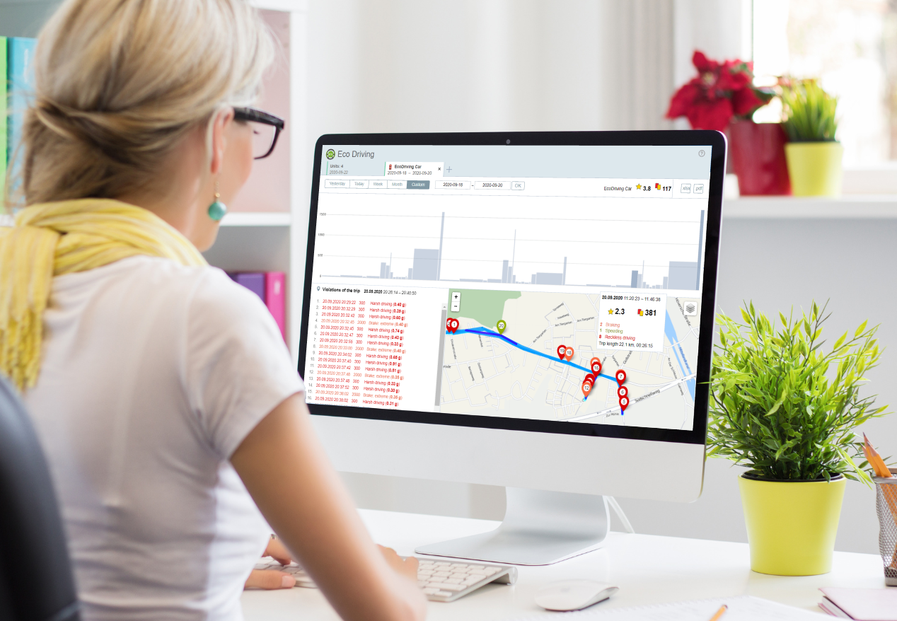 fleet manager checking eco driving